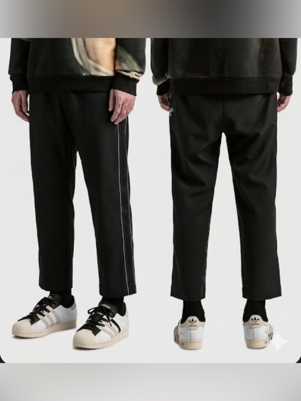 OAMC Paris Men's Regs Trousers In Black With White Stitch Details